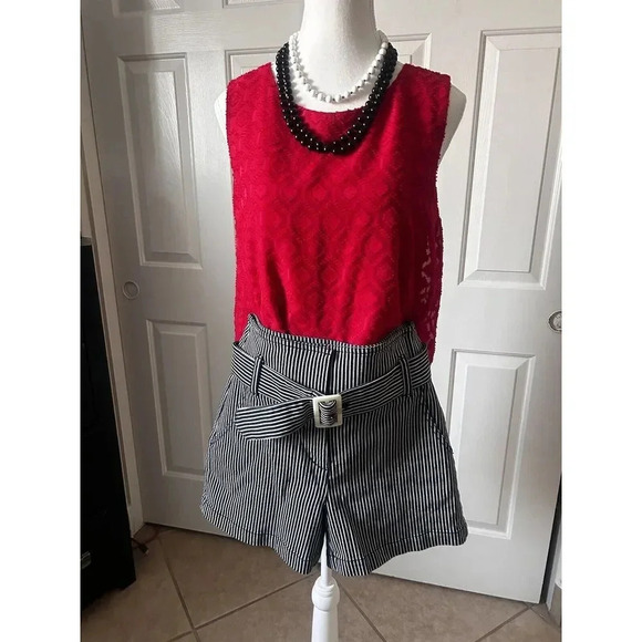 Ett:twa by Anthropologie High Waisted  Shorts Soilor Size 4 with belt - Picture 1 of 12